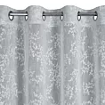 Zasłona szaro, biała w klasyczny wzór kwiatowy 140x250 cm przelotka AMBER Eurofirany