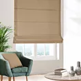 Roleta rzymska jasnobrązowa z tkaniny o naturalnym splocie w stylu eko