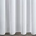 Firana szyta na flexach RAMIRA biała z wysokogatunkowego niemieckiego woalu, wykończona obciążnikiem