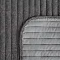 Narzuta szenilowa stalowa 170x210 cm pikowana metoda hot press w pasy - GLORI - Eurofirany