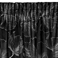 Zasłona czarna w srebrne kwiaty z błyszczącego welwetu 140x300 cm taśma STELLA Eurofirany