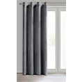 Komplet 2 szt. zasłon grafitowych z welwetowej tkaniny 140x250 cm przelotki - DARLA Eurofirany