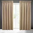 Zasłona ciemnobeżowa z gładkiego welwetu 140x270 taśma SIBEL Pierre Cardin Eurofirany