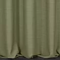 Zasłona szyta na flexach oliwkowa z miękkiej tkaniny o naturalnym splocie w stylu ekologicznym