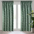 Zasłona ciemnozielona z metalicznym nadrukiem, welwetowa 140x270 cm taśma VILMA DIVA LINE Eurofirany