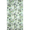 Zasłona biało, zielona ze wzorem kwiatowym z etaminy 140x250 cm przelotka MONA Eurofirany