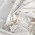 Zasłona biało, złocista zdobiona błyszczącym marmurkiem z welwetu, złote przelotki 140x250 cm przelotka MOLLY Eurofirany