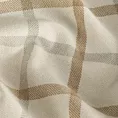 Zasłona szyta na przelotkach jasnobeżowa z tkaniny o jodełkowym splocie z wzorem kraty