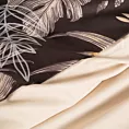 Pościel 140x200 cm z mikrofibry kolor ciemnobrązowy, beżowy z nadrukiem egzotycznych liści RODOS Design 91 Eurofirany