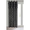 Zasłona czarna zdobiona falbanami z moherowej tkaniny 140x250 cm przelotka AGIS Eurofirany