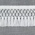 Firana biała z etaminy zdobiona subtelnym pasem frędzli w stylu eko 140x250 cm przelotka KIRA 1 Eurofirany