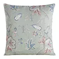 Poszewka na poduszkę 45x45 cm zdobiona kwiatowym printem jasnozielono, różowa FLORE 5 Eurofirany