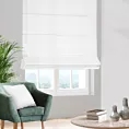 Roleta rzymska biała z tkaniny w stylu ekologicznym
