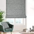 Roleta rzymska popielata z matowej luźnotkanej tkaniny z efektem melanżu, wykończona obciążnikiem