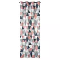 Zasłona biało, ciemnoróżowa z geometrycznym wzorem 140x250 cm przelotka ADINA Eurofirany