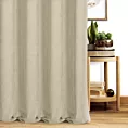 Zasłona szyta na flexach ciemnokremowa z miękkiej tkaniny o welurowej strukturze