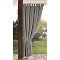 Zasłona srebrna z wodoodpornej tkaniny idealna do ogrodu i na taras 155x240 cm szelki/rzep GARDEN 2 Eurofirany