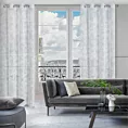 Zasłona szaro, biała w klasyczny wzór kwiatowy 140x250 cm przelotka AMBER Eurofirany
