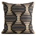 Poszewka na poduszkę 45x45 cm z tkaniny wodoodpornej na taras oraz balkon zdobiona nadrukiem geometrycznym czarno, beżowa GARDEN Eurofirany