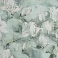 Zasłona miętowo, kremowa z motywem malowanych magnolii 140x250 cm przelotka GRACJA Eurofirany