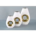 Wazon ceramiczny MIRA biały ze złotym otworem Eurofirany