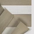 Roleta Mini Dzień - Noc beżowa z tkaniny roletowej w gładkie pasy