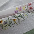Obrus naturalno, zielony 140x180 cm SUMMER 9 zdobiony nadrukiem letnich kwiatów