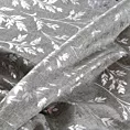 Bieżnik na stół srebrny 40x180 cm z przyjemnej tkaniny SIMONA zdobiony błyszczącym wzorem gałązek