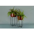 Komplet 2 szt metalowych osłonek na donicę na czarnych stojakach