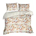 Pościel 220x200 cm z satyny bawełnianej kolor kremowy, ceglasty z kwiatowym wzorem NELLY 3 Eurofirany