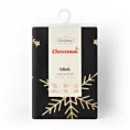 Obrus świąteczny 85x85 cm czarno, szampański welwetowy zdobiony błyszczącym nadrukiem Eurofirany