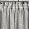 Zasłona srebrna z błyszczącym srebrzystym nadrukiem z dodatkiem lnu 140x270 cm taśma INES  Eurofirany