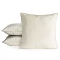 Poszewka na poduszkę 45x45 cm welwetowa z ozdobną wypustką kremowa VELVET 147 EUROFIRANY PREMIUM