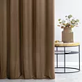 Zasłona szyta na taśmie 5 cm brązowa z miękkiej tkaniny welwetowej