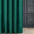 Zasłona szyta na taśmie fala ciemnozielona z miękkiej półmatowej tkaniny welwetowej