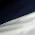 Pościel 140x200 cm z makosatyny bawełnianej kolor biały, ciemnogranatowy dwustronna z sznurem dekoracyjnym na brzegach Eurofirany Premium