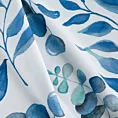 Zasłona biała w niebieskie liście 140x250 cm przelotka ROSALI Eurofirany
