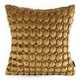 Poszewka na poduszkę 45x45 cm welwetowa zdobiona wzorem 3D musztardowa VELVET 193 EUROFIRANY PREMIUM