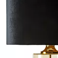 Lampa stołowa nocna czarno, jasnozłota IAN z transparentnego szkła z błyszczącym welwetowym abażurem Eurofirany
