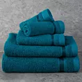 Ręcznik kąpielowy 50x90 cm bawełniany kolor turkusowy z bordiurą w paski 500 g/m2 ABBIE Eurofirany