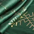 Obrus świąteczny 85x85 cm ciemnozielony, szampański welwetowy zdobiony błyszczącym nadrukiem Eurofirany