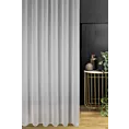 Firana szyta na flexach jasnoszara z miękkiej tkaniny o lekkim splocie i delikatnym połysku, wykończona obciążnikiem