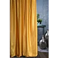 Zasłona szyta na przelotkach AMAYA musztardowa z jednokolorowej gładkiej tkaniny