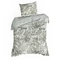 Pościel 140x200 cm z satyny bawełnianej kolor miętowy, biały z nadrukiem roślinnym SPRING 48 Eurofirany