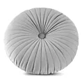 Poduszka okragła średnica 40 cm welwetowa srebrna pikowana VELVET 68 Eurofirany