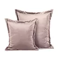 Poszewka na poduszkę 45x45 cm welwetowa z ozdobnymi brzegami pudrowo różowa RIA DIVA LINE Eurofirany