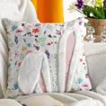 Poszewka na poduszkę 45x45 cm wielkanocna zdobiona puszystą aplikacją biało, pudrowa WIOSNA 64 Eurofirany