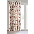 Zasłona kremowo, różowa z motywem kwiatowym z welwetu 140x270 cm taśma LILLIE Eurofirany