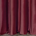 Zasłona szyta na taśmie 5 cm bordowa z tkaniny welwetowej w pionowe prążki, wykończona obciążnikiem