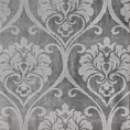 Roleta rzymska stalowo srebrzysta z miękkiej tkaniny welwetowej z ornamentowym błyszczącym nadrukiem